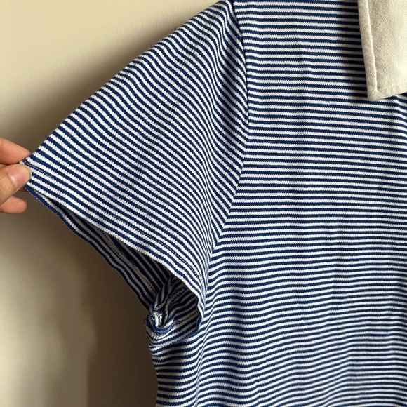 Talbots Nautical Stripped Blue & White Whale Embroidered Shirt Cotton Size XL - Picture 5 of 8